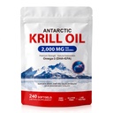 Antarctic Krill Oil 240 Softgels - 2000mg Per Serving - Omega-3 Supplement with EPA & DHA, Phospholipids & Astaxanthin - Supports Heart, Brain & Joint Health - High Absorption, No Fishy Burps