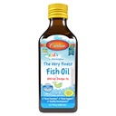 Carlson - Kid je zelo fino ribje olje tekoče, 800 mg Omega-3s, norveščina, divje ujete ribje olje, Omega 3 Tekočina za otroke, Trajno izvorno, Lemon, 200 ml