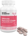 Nutri vrhovni prenatalni vitamin, žvečljivi prednatalni vitamini za ženske z zelo absorbcijskim metil folatom, popolnim prednatalnim multivitaminom z železom, Koširjem, Cherry Flavor, 90 Count