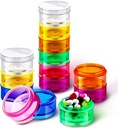 Sieral 7 dni Zložene tablete Organizatorji 7 Kompartmenti Okrogle tablete Boxs Stolp Weekly Vitamin Posamezne shrambe Kontejnerji Potovalni primeri z Lids za zdravila, vitamini in dodatki(2 kompleti)