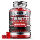 Iron Labs Nutrition Testo Gummies za moške (60 Gummies) - Visoka moč Booster za moške - Mešane jagodne arome - Lastnosti Maca, Ginseng, cink in selen - Sugar Free & Vegan Primeren