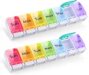 GOGOODA 2 Packly tablete Organizator Artritis prijazno, Potovanja 7 dan tablete imetnik vitamin Container Organizator s pojavom Open Design in dovolj prostora za zadrževanje vitaminov, ribje olje in zdravila