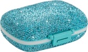 Travel tablete Container Medicine Organizer Dnevna tableta tablete primer srčkan tablete vitaminska škatla majhna žep tablete imetnik Mini tablete organizator za dodatek (modra)