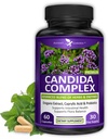 Potentni vrt Candida Complex - Origano in kaprilna kislina mešanica, Gut Flora Balance Complex, Črevesno zdravje & Imunska podpora z zelišči & probiotiki, Gut Health dopolnila za ženske & moški 60 Count