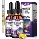 Magnezij Glycinate Dopolnilo, Magnezij tekoče kapljice z Magnezij Glycinate 500mg Vitamin B6, Ashwagandha, L - Theanin, Kamilica -Podpora Stress Relief, kosti, mišice, Mood Vegan (Pack z 2)
