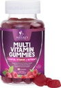 Multivitaminski žvečilni gumiji za odrasle z vitamini A, C, D, B12 - Gummy Multivitaminski vitamini za dnevno prehransko podporo z vitamini in minerali za ženske in moške, naravni multi vitamin VIT - 60