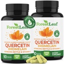 ForestLeaf Quercetin z bromelainom - 1350mg Mešanica z vitaminom C & Stinging Nettle, Advanced Quercetin 500mg dodatek, brez glutena, naravno delovanje imunskega sistema in dihal 180 Veggie kapsule