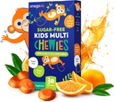 OmegaVia Sugar Free otroci Multivitaminski žvečilni vitamini - dnevno žvečljivi Gummy vitamini za otroke 3+, vitamin A, C, D3, E, B6 & B12, Folat & več, naravna pomarančna aroma, 30 Count