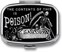 Metal 2 Compartment tablete Organizator potovanja prijazno Portable Compact Pill Box Cute Pill Case Hold Vitamins,Ribje olje,Dodatki,Meds,Tablet za torbico,Pocket. (Črna Scythe)