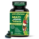 Life's Fortune Multivitamin & Mineral 60 tablete, vsi naravni viri energije, ki oskrbujejo cele koncentrate hrane, antioksidanti, aminokisline, encimi, trace minerali & več