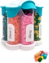 Ekstra velike tablete Organizator vsak dan, Tedensko, Mesečna dopolnila steklenica, Cute Blossom tabletke Dispenser s 7 XL predelki, Easy-Open Pill Box za vitamine, Zdravila, oznake vključeni (Teal)