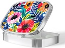 Pill Box-2 Compartment Small Pill Case Portable for Pocket & Purse Single Pill Carrier Pill Container to Hold Vitamins Medication Fish Oil and Supplements BPA-Free(Garden Party-01)