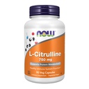 NOW Foods Supplements, L- citrulin 750 mg, podpira beljakovinsko presnovo*, aminokisline, 90 Veg kapsule