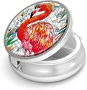Tablete Box-3 Predel majhne tablete Zabojnik za Purse & Pocket Mini Metal Tablete imetnik potovalne tablete Zabojnik tablet Hold Dodatki Vitamini BPA-free (Flamingo)