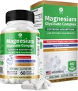 1 Body Magnezij Glycinate Complex, visoka absorpcija Magnezijev dodatek za mirno, sprostitev mišic in zdravje kosti, Vegan z MCT oljem in trace minerali, Non-GMO, 60 kapsule