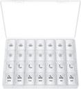 XL tablete Organizator 4 krat na dan, BUG HULL Extra velike tedenske tablete Box Case, 7 Day Vitamin Container Dnevne tablete Imetnik za trsko olje, vitamini, dodatki (bela)