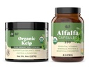 Organski Kelp prašek 8oz & Pure Alfalfa Leaf 100 kapsul paket