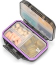 Tablete Organizator potovalne tablete Box Waterproof Medicine Case Container Supplement in vitamin imetnik Pocket Lekarna Prenosne tablete Shranjevanje s 7 Predelov za Purse (črna)