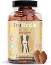 TruHeight otroci kostna rast Gumiji (Strawberry, Age 2+) Vsi naravni otroci & Toddler Vitamini - Vitamin D, Kalcij, K, Magnezij Multivitamin, Rast in razvoj, Gradi močne kosti, D3 K2, Vegan