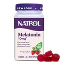 Natrol Melatonin Gumies, podpora za spanje za odrasle, Melatonin 10 mg, 140 Jagode z okusom, do 70 dni