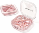 1 Pack mali roza tablete Organizator, 4 Kompartmenti, Compact Stylish Cute Travel Camping Pill Box Dnevna medicina tablete primeru, Prenosni in vlažne za shranjevanje vitaminov, zdravil in dodatkov