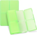 FY Daily tablet Organizator, 7 Kompartmenti Prenosne tablete primeru tabletke potovalne Organizator,[Folding Design] Tablete Škatla za Purse Pocket obdržati vitamine,Cod Jetrno olje,Dodatki in zdravila-Clear Green