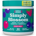 Preprosto Blossom Nutrition - Daily Greens & Superfood Powder + Kolagen + Probiotiki za žensko prebavno zdravje in napihnjenost. Pomoč vaše zdravje Bloom - 30 dan dobave