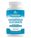 Chelamax Magnezij Glicinat. Mrtvo morje Izvorno, 100% kelirani magnezij za podporo spancu, mišice Cramps, zdravje kosti. Izdelano v ZDA, 3rd Party Tested,Heavy Metal Free,Glicinato de Magnesio kapsule.