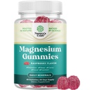 Dodatna moč Calm Magnezij Gumiji za odrasle - Sprostitev Magnezijev Citrat Gumiji z Elemental Mag - Sleep Aid Soft Chews Raspberry Okusno - Sprostitev telesa in uma - 60 Count