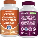 Ceylon cinamon (1 pk) in dušikov oksid (1 pk) dodatek strdek - Močni vitamini za srce, Presnova, Ravnotežje, Cirkulacija, Lipid in Imunska podpora - Non-GMO, Vegan, Gluten-free