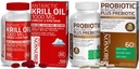 Bronson probiotik 50 milijard CFU + prebiotik z Apple Polifenoli in Ananas sadje ekstrak Antarktika Kril olje 1000 mg z Omega-3s EPA DHA