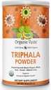 Organic Veda Triphala Powder with Amla, Haritaki, Bibhitaki Fruits - 100% Natural Ayurvedic Triphala Powder - Izboljšuje Imunsko podporo, Digestion, Colon Cleanse, Skin Health - Vegan, Non-GMO - 16oz