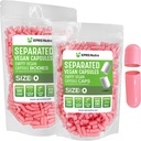XPRS Nutra Vegan Velikost 0 Ločene kapsule - 500 Štetje Premium prazne kapsule Ločene v vrečah - Tablete 0 Prazne za polnjenje DIY (Pink)