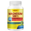 10-v-1 Magnezijev kompleks dodatek, Magnezij Glycinate 500mg s citratom in malatom, kelirana visoka absorpcija Plus vitamin D3 & cink - za živec, mišice in kosti podpora - 120 kapsul