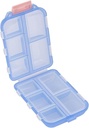 Zabojnik tablete - Prenosna škatla tablet z 10 predelki - Medicina Kapsula Vitamin Foldable Organizator Dispenser Imetnik Skladišče za potovalno žepno torbico - Jasno modra