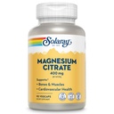 SOLARAY Magnezijev Citrat 400mg - Magnezij dodatek - zdravje kosti, mišice, sprostitev in zdravje srca podpora - Izboljšana absorpcija, Vegan, Gluten brezplačno, 60-dnevno garancijo, 30 Serving, 90 VegCaps