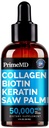 Tekoči kolagen Peptidi za ženske - Serumski kompleks z vitaminom Biotin, hidroliziranimi keratin proteini in žago Palmetto - Celovita formula za lase, kožo in nohtov Wellness - 2fl oz (Pack of 1)