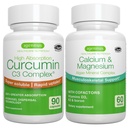 Algae Kalcij & Magnezij kompleks + visoka absorpcija Curcumin C3 kompleks, Vegan paket za kosti, sklepov in okrevanje od vadbe, z Igennus