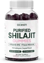 Organics Ocean Shilajit za moške in ženske - naravni dodatek z vitaminom B12, kromom in selenom za staranje, energijo, hormonsko podporo in več - 60 Shilajit Gummies