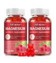 Magnezij Gumies 600mg na Serving-Magnesium Glycinate 400mg in Magnezijev Malate 200mg,Sugar brez magnezija Kalij dodatek za mirno Mood, mišice, kosti in energije podporo,120 Raspberry Gumies