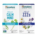 Himalaja Hello Calm Mind z Bacopa za sprostitev, Fokus in koncentracija & Pozdravljeni ZZZs z Melatonin za podporo spanja, 60 Kapsule vsak - paket