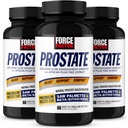 FORCE FACTOR prostate, 3-Pack, žaga Palmetto in beta sitosterol dodatek za moške, prostate zdravstvena podpora, podpora velikosti, sečilno lajšanje, Bladder nadzor, zmanjšanje nočno uriniranje, 180 Softgels