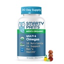 SmartyPants Multivitaminski za moške, organski gumijasti: metilfolat, omega 3 (ALA), vitamin D3, C, vitamin B12, B6, A, K & cink za imuno podporo, biotin, vegetarijanec, 120 Gummies (30 dnevna dobava)