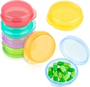Amabro majhne tablete Organizator Box, 7 PCS Travel Pills Primeri Prenosne tablete Container Dnevni tabletke Primer Primera za Žepka torbice Brisače Medicina Cod Jetra Oil Storage Box Earplug Case