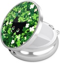 Nipichsha tablete Box, majhne tablete Primer za Purse & Pocket, Cute Travel Medicine Organizator, Prenosna Medicine Container Holding Vitamini, Zdravila, ribje olje & dodatek, Zelena Leave Cat