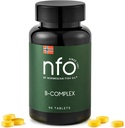 NFO Vitamin B Complex [90 tablet] Norveški naravni visokodozni kompleks multivitaminov skupine B v lahko dostopni obliki: B1, B2, B3, B5, B6, B9, B12 za moške in ženske Izdelano na Norveškem