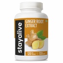 STAY ALIVE Čiste ingver korenske kapsule 1000mg, 10:1 ekstrakt v prahu s 5% ingverolov, 120 tablete, ekstra moč korenski prašek, Vegan, Non-GMO in Gluten-free Ginger dodatek