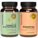Future Kind Multivitaminski paket - Vegan popoln multivitamin in Vegan Essential Multivitamin - Vegan Vitamin B12, Omega 3 in vitamin D3 - Popoln multivitamin, 42 Vitamini v 1 za moške in ženske