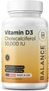 Balancebreens Vitamin D3 50.000 i.e., 60 Veggie Kapsule - visoka jakost, podpira zdravje imunskega sistema in kosti - enkrat tedensko