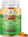 Rastlinski otroci Multivitaminski gumiji - multivitaminski za otroke Imunska podpora z vitamini A, C, D3, E, B6 & B12, cink & jod - otroški vitamini Žvečljiva formula za močno zdravje - 90 Count